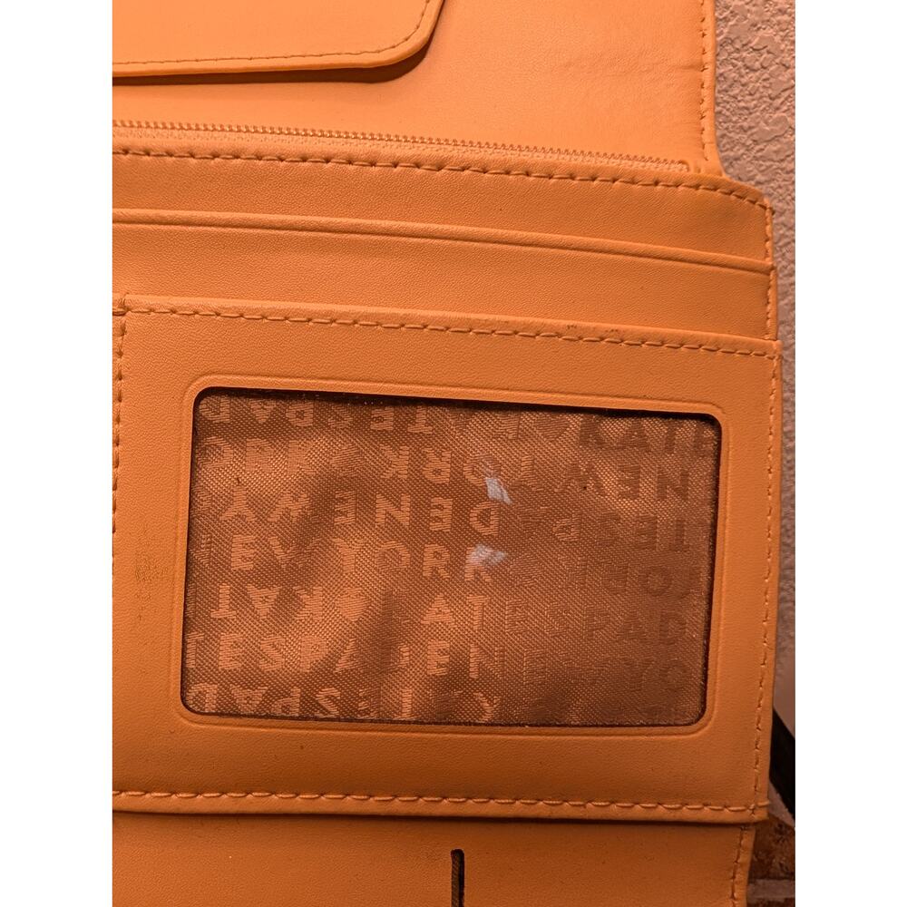 Kate Spade Women's Blue Ostrich Leather Trifold Wallet Chic Travel Designer - Picture 6 of 7